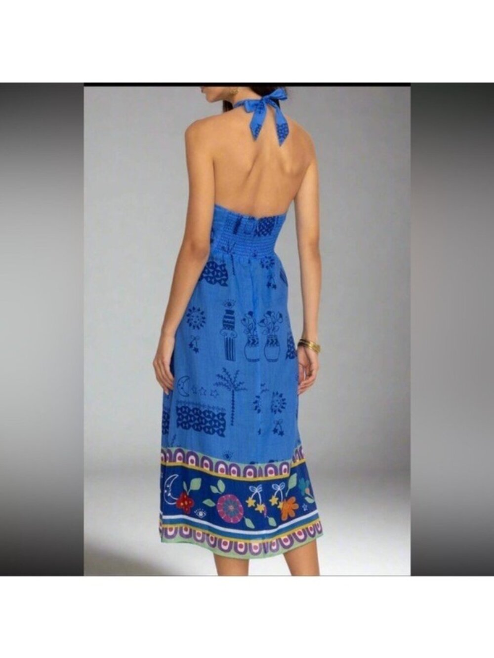 JOHNNY WAS JADE Zahar Tea Length Linen Dress Niccola Boho Print Size XL NEW - Picture 6 of 12